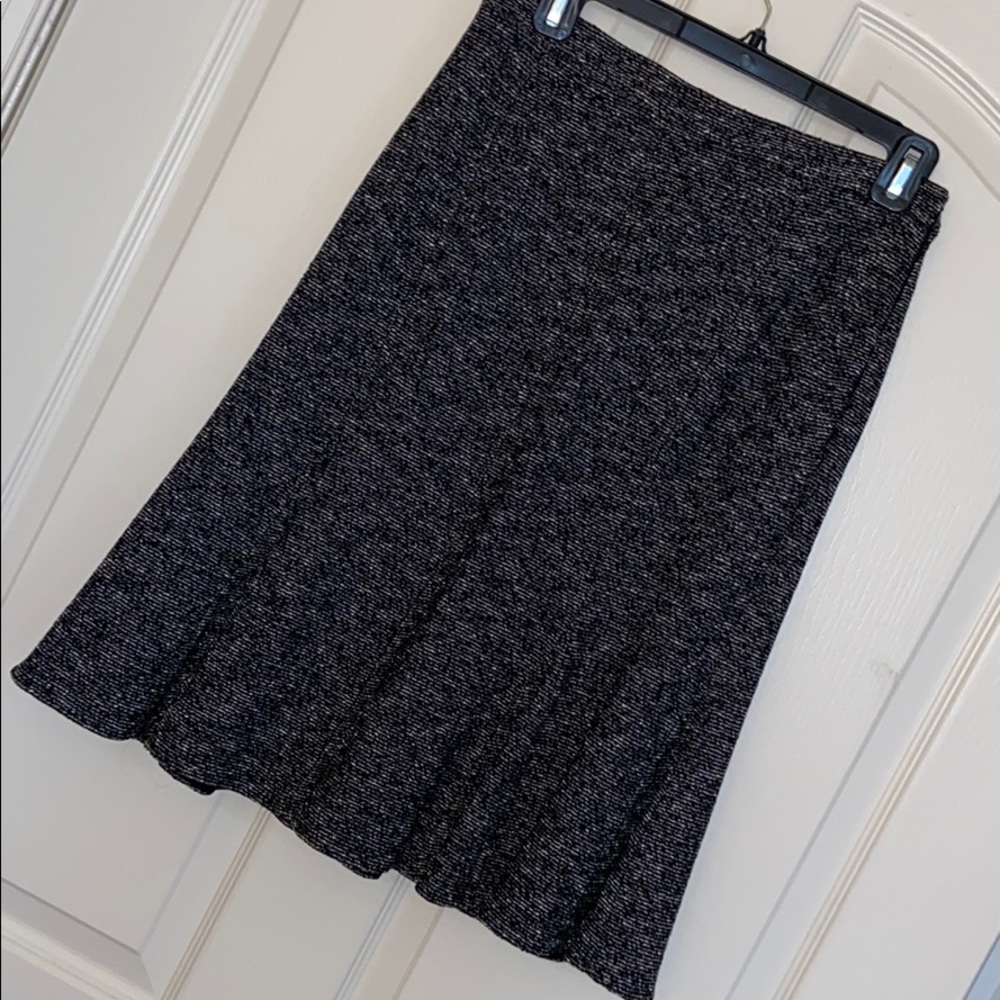St John Couture Skirt Fit & Flare BlackWhite Fleck